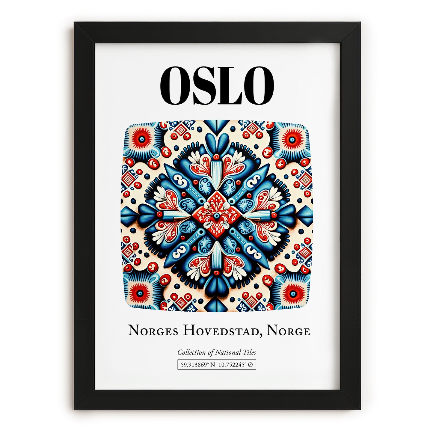 Oslo, Norway – National Pride Wall Decor, in sleek black frame