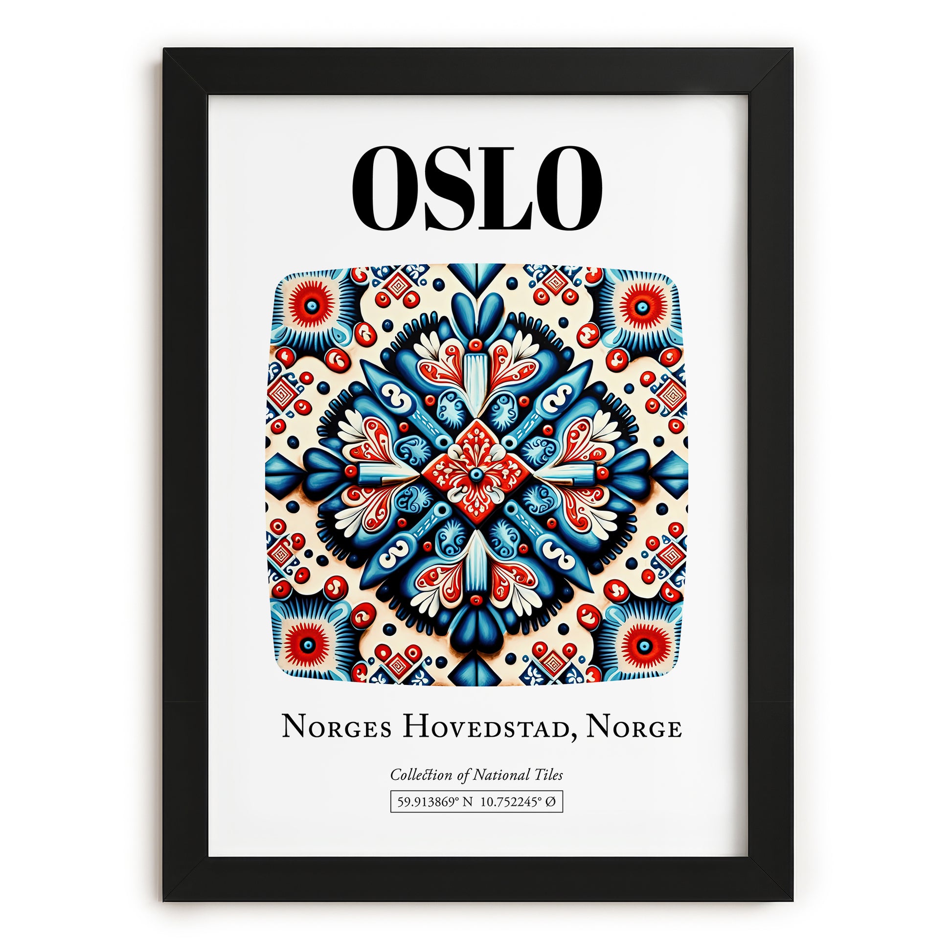 Oslo, Norway – National Pride Wall Decor, in sleek black frame