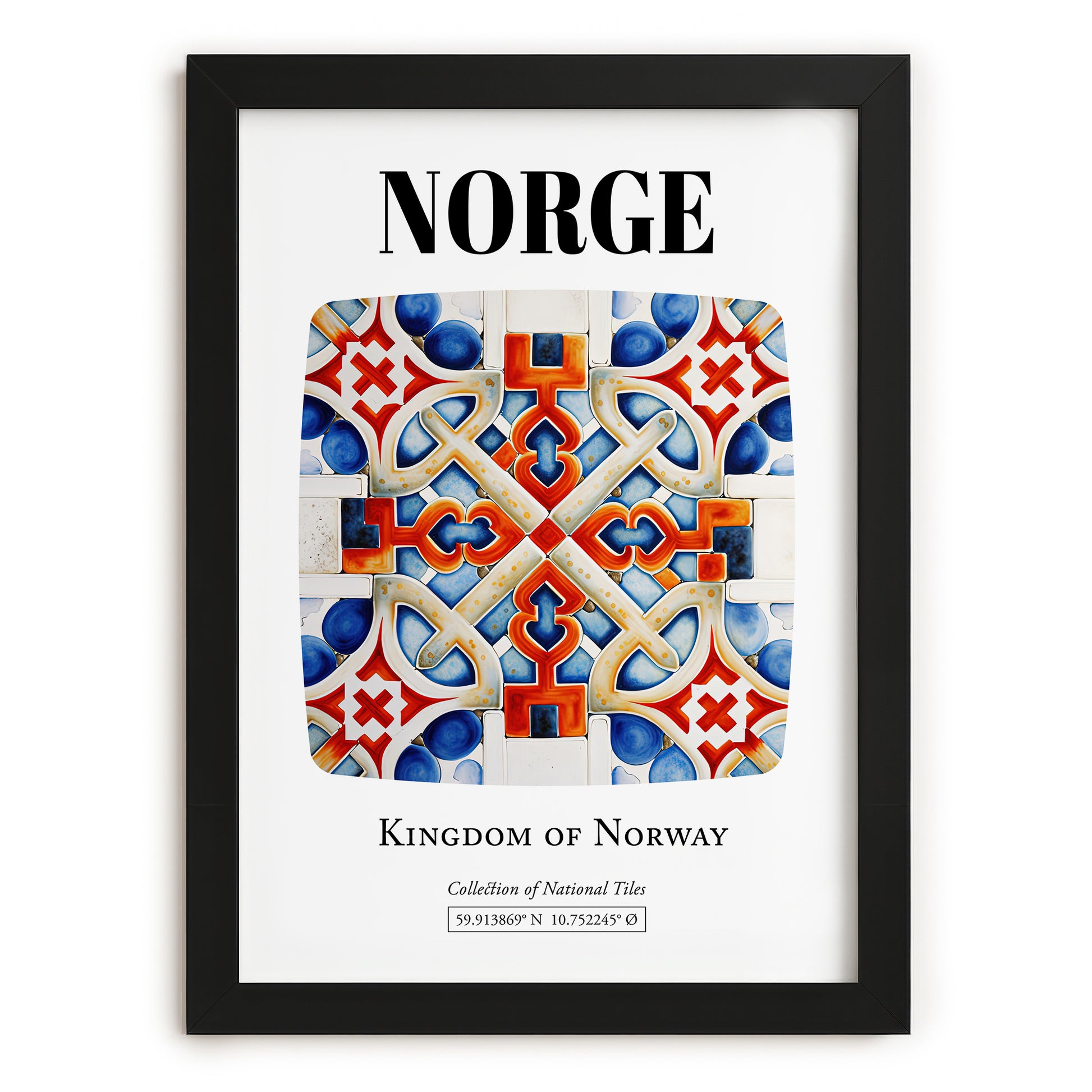 Norge, Norway – Travel Poster, in sleek black frame