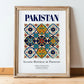 Pakistan, Pakistan – Vintage Travel Poster, in wooden frame leaning on the floor