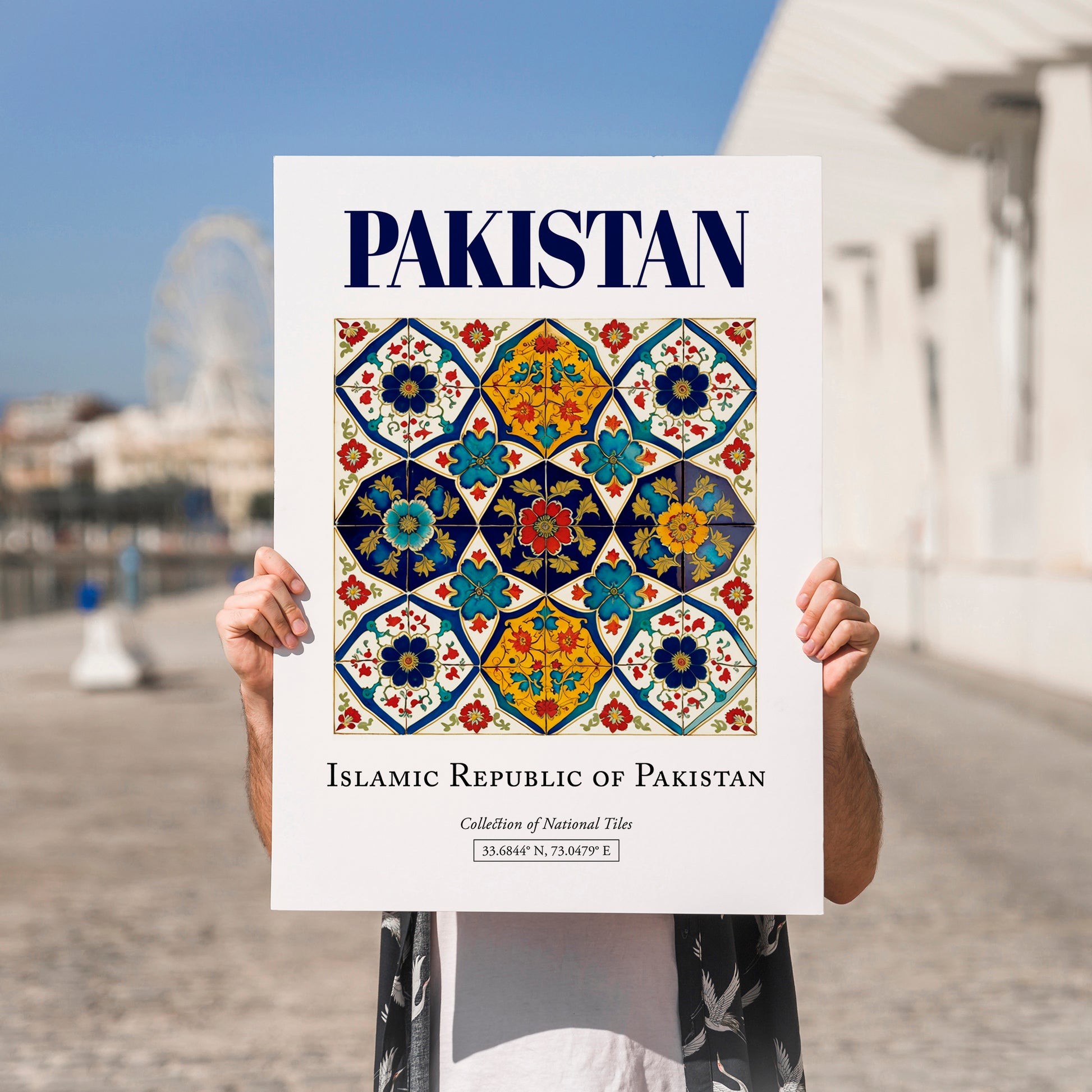 Pakistan, Pakistan – Vintage Travel Poster, no-text version framed in wood