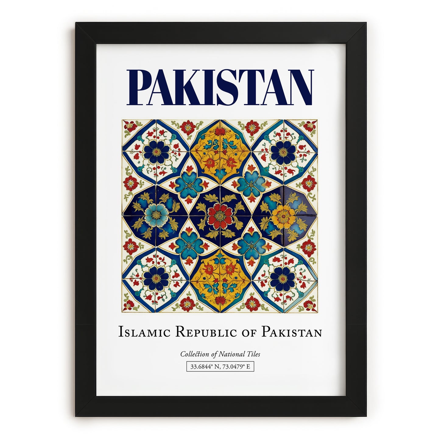 Pakistan, Pakistan – Vintage Travel Poster, in sleek black frame