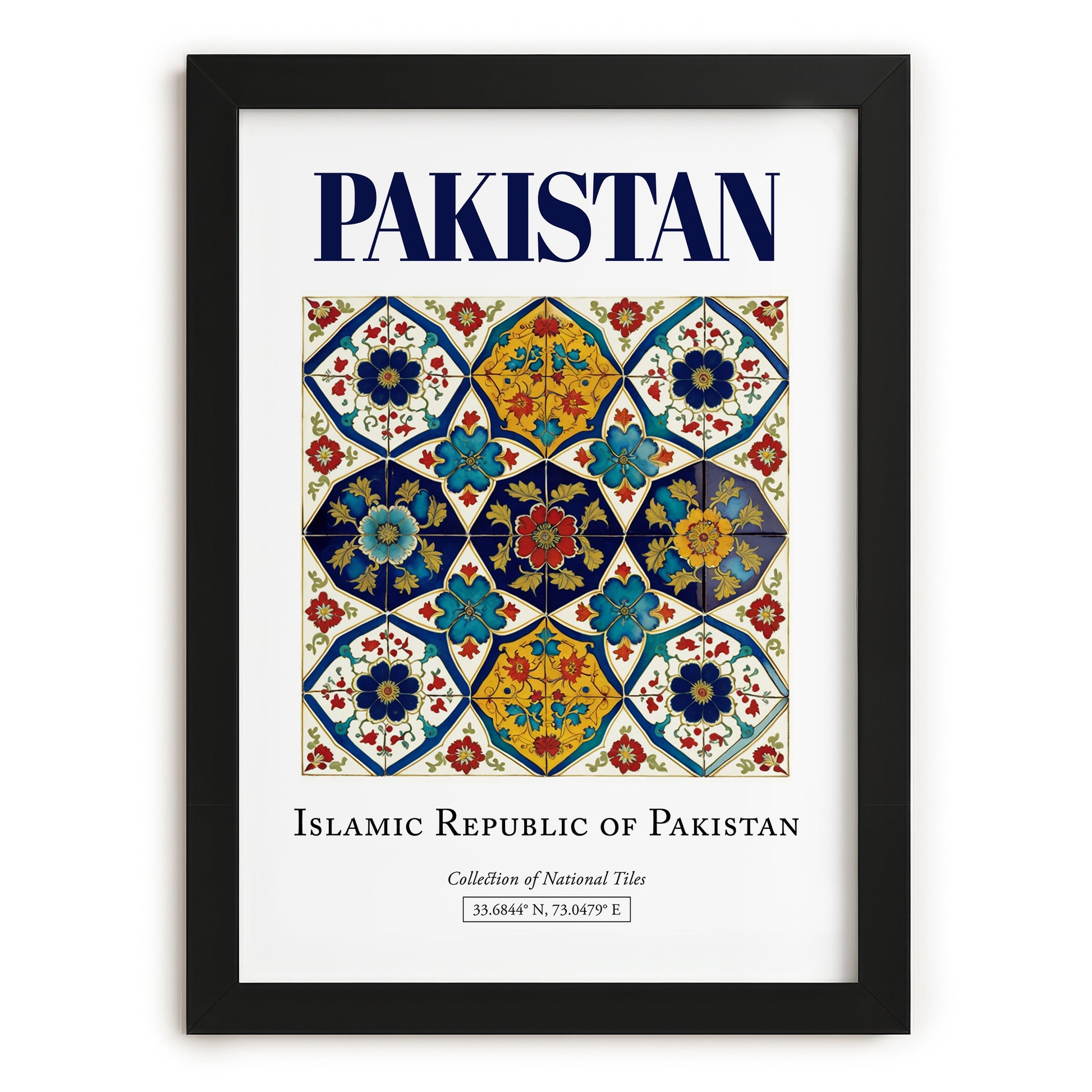 Pakistan, Pakistan – Vintage Travel Poster, in sleek black frame