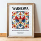 Warszawa, Poland – Wanderlust Wall Decor, in wooden frame leaning on the floor