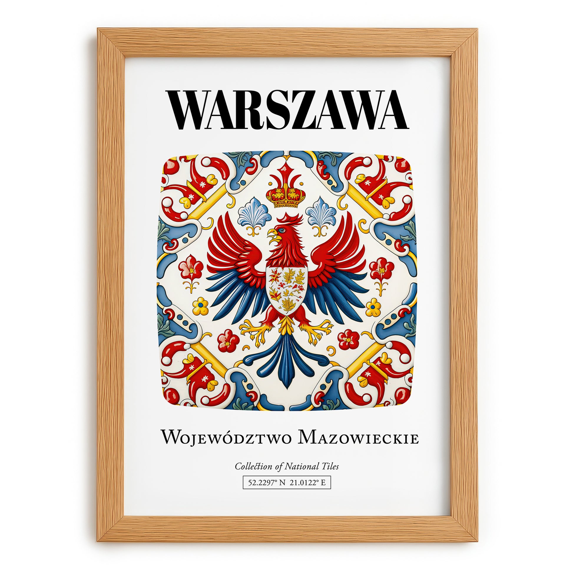 Warszawa, Poland – Wanderlust Wall Decor, set in oak frame