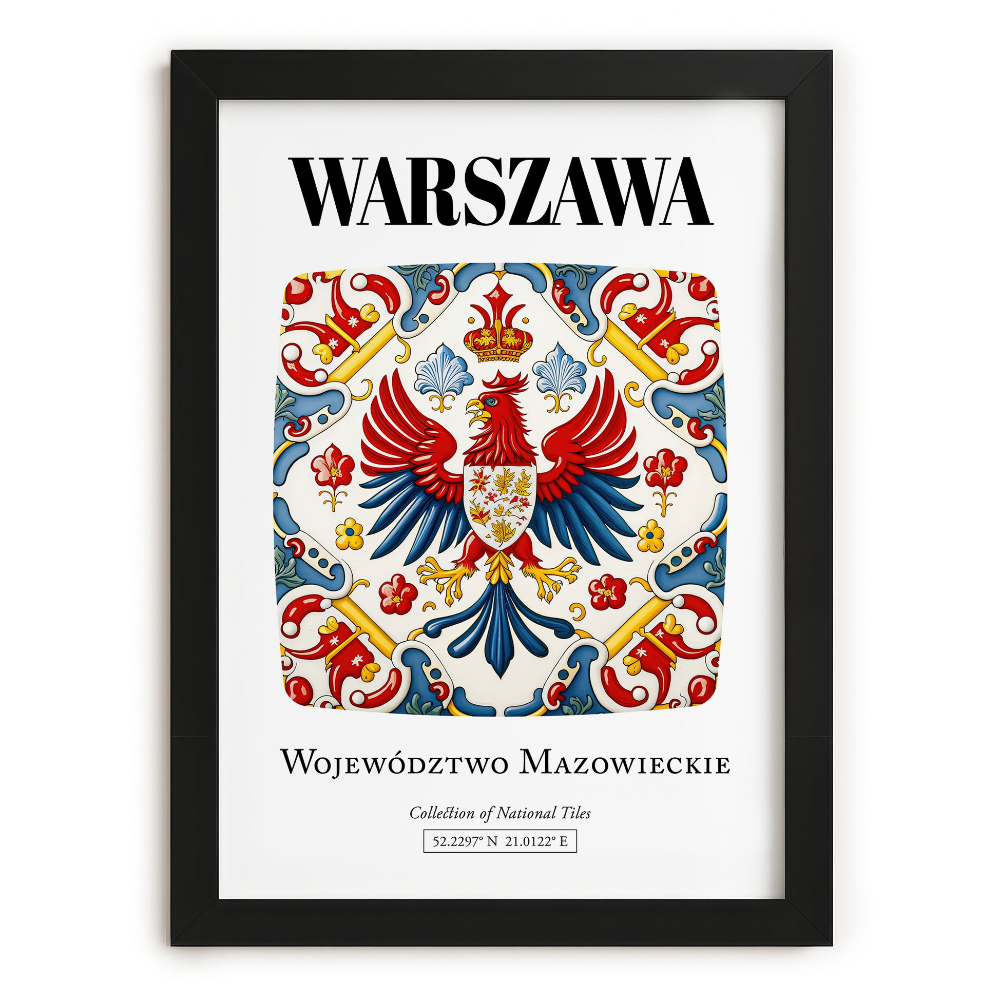 Warszawa, Poland – Wanderlust Wall Decor, in sleek black frame