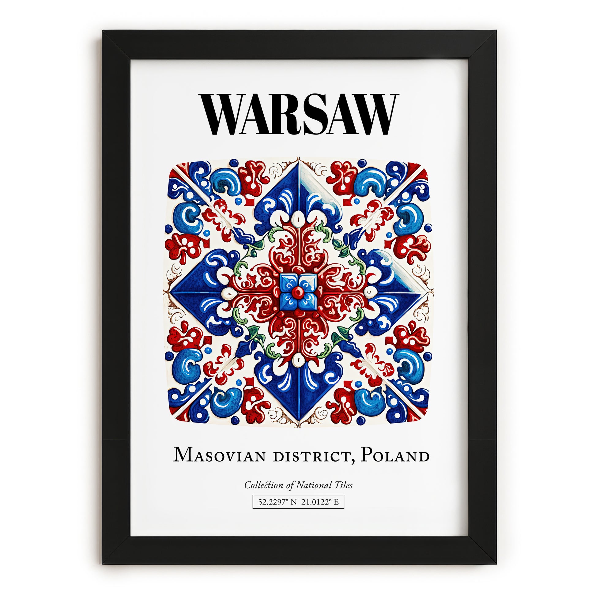 Warsaw, Poland – World Travel Art, in sleek black frame