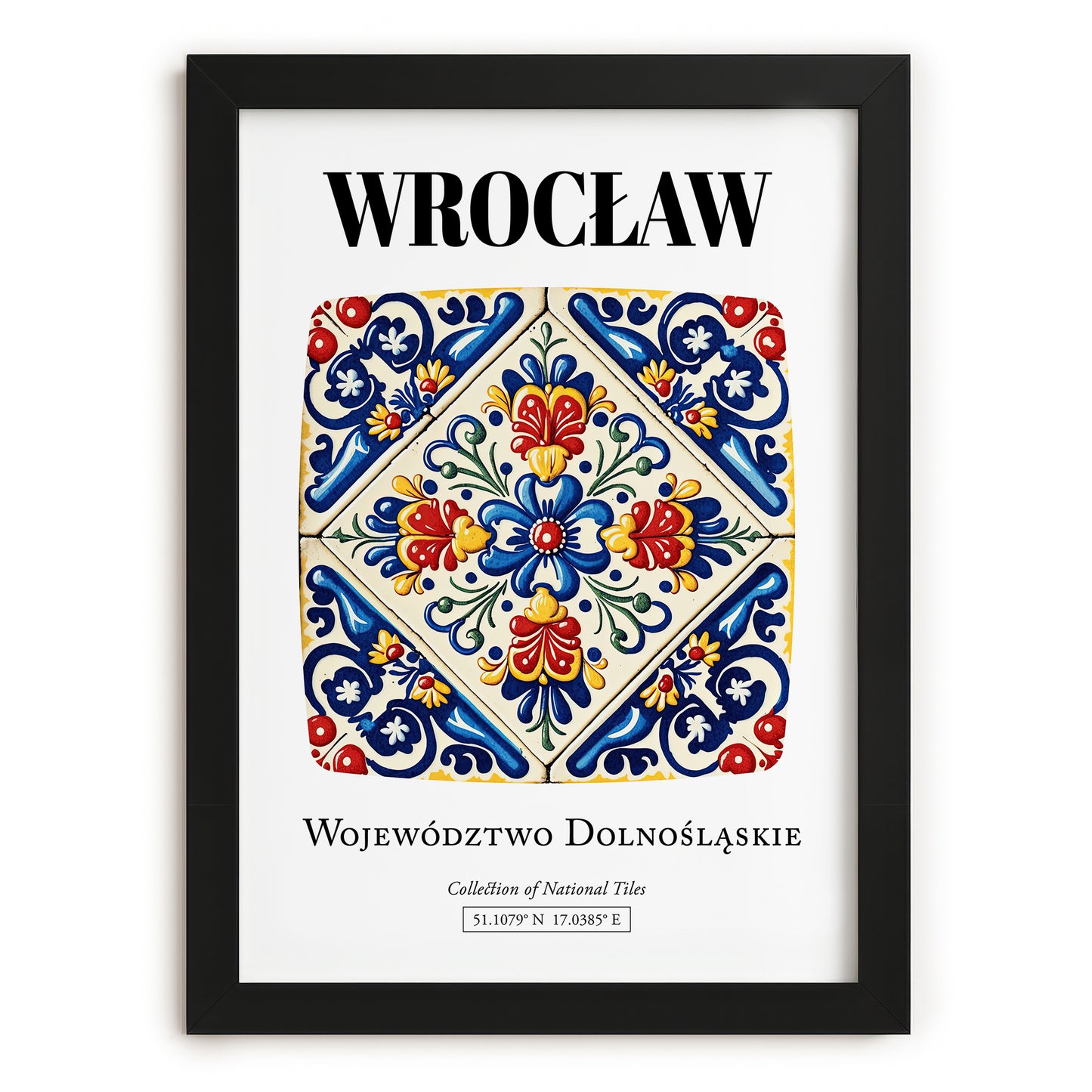 Wrocław, Poland – Cityscape Wall Art, in sleek black frame