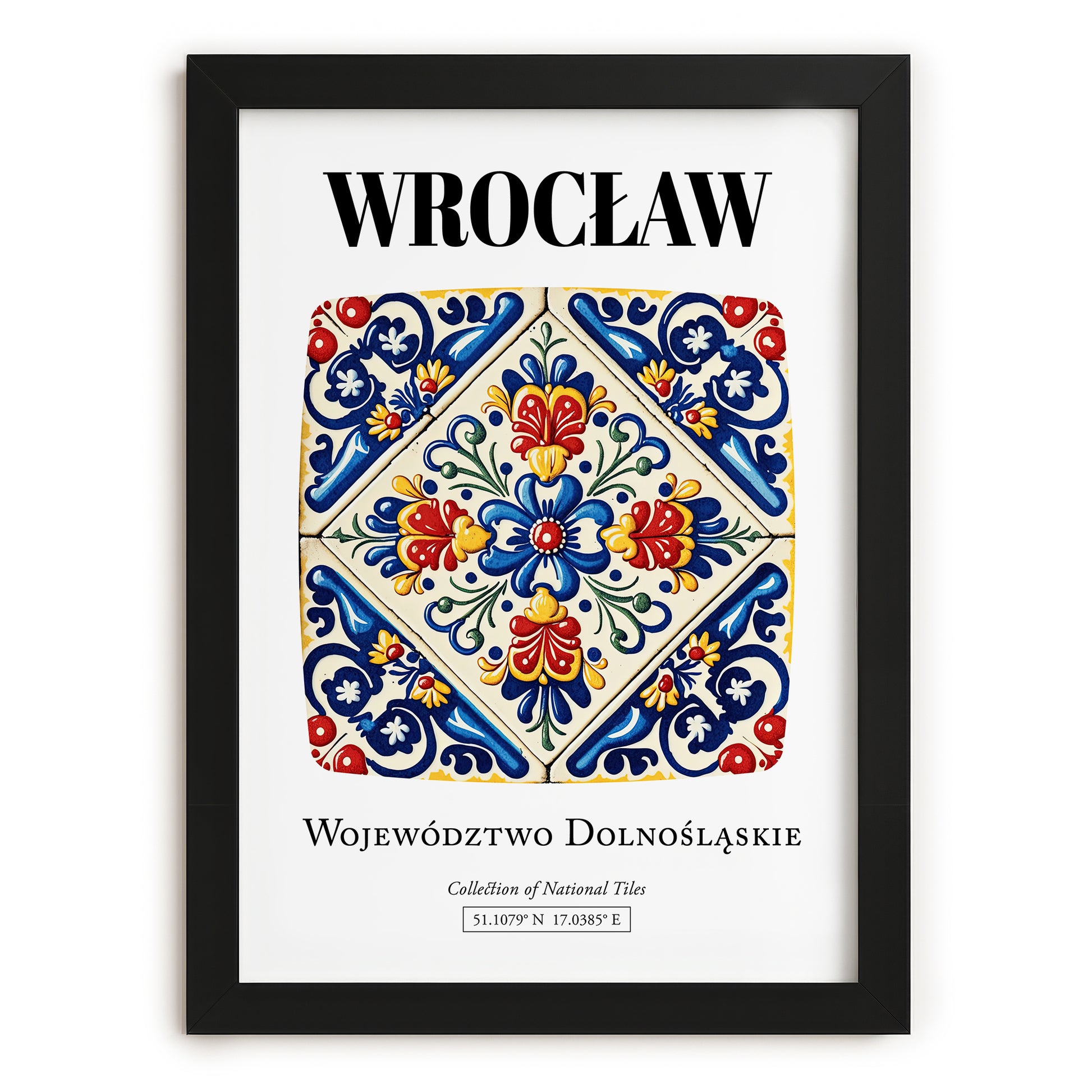 Wrocław, Poland – Cityscape Wall Art, in sleek black frame