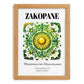 Zakopane, Poland – Illustrated Travel Poster, set in oak frame
