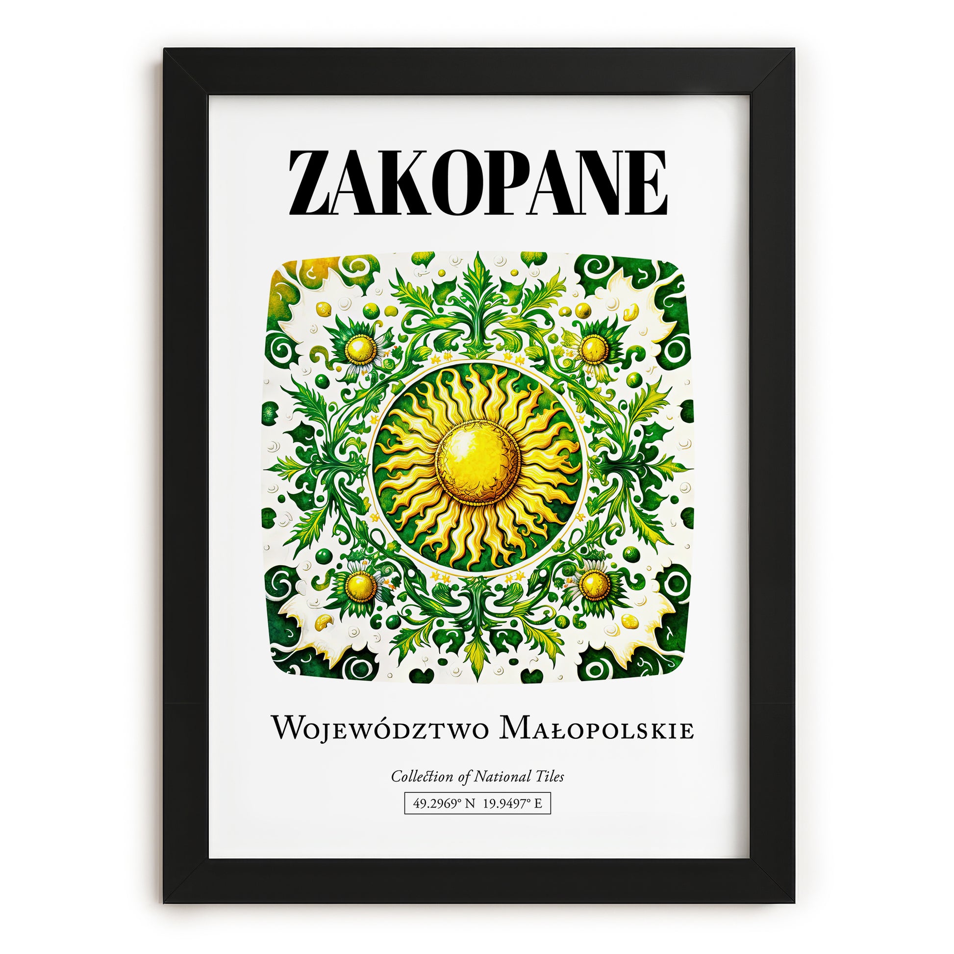Zakopane, Poland – Illustrated Travel Poster, in sleek black frame