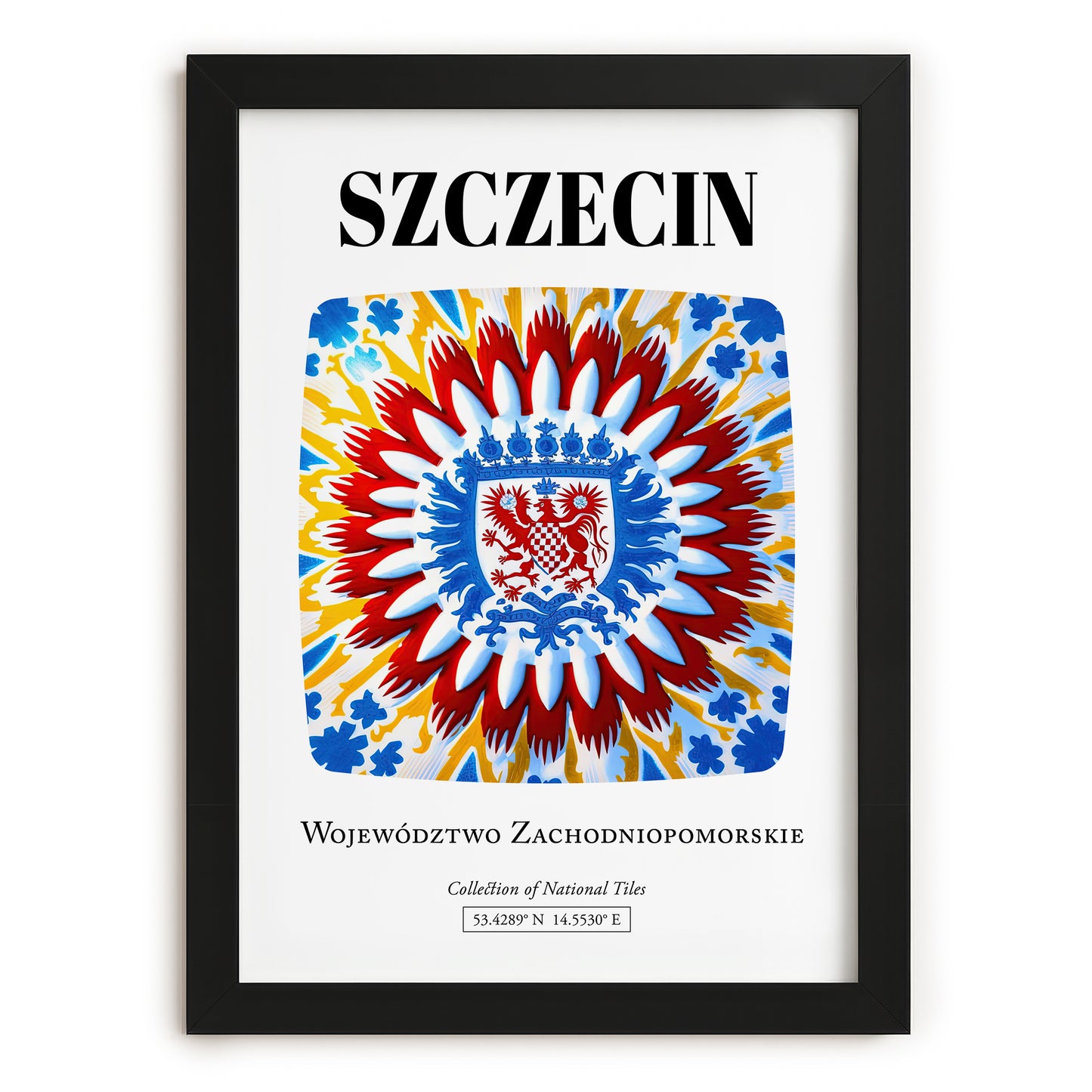 Szczecin, Poland – Travel Wall Art, in sleek black frame