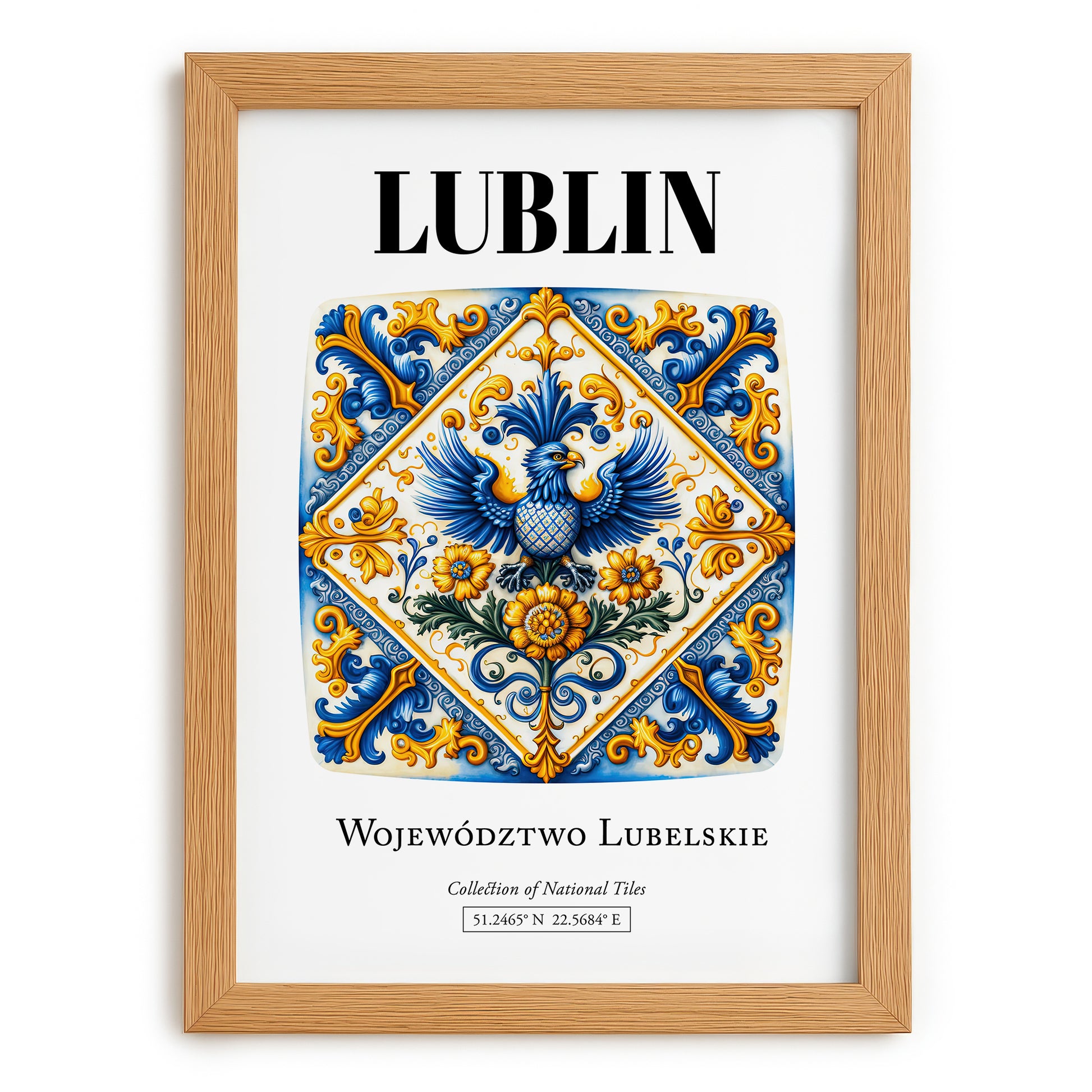 Lublin, Poland – Travel Poster, set in oak frame