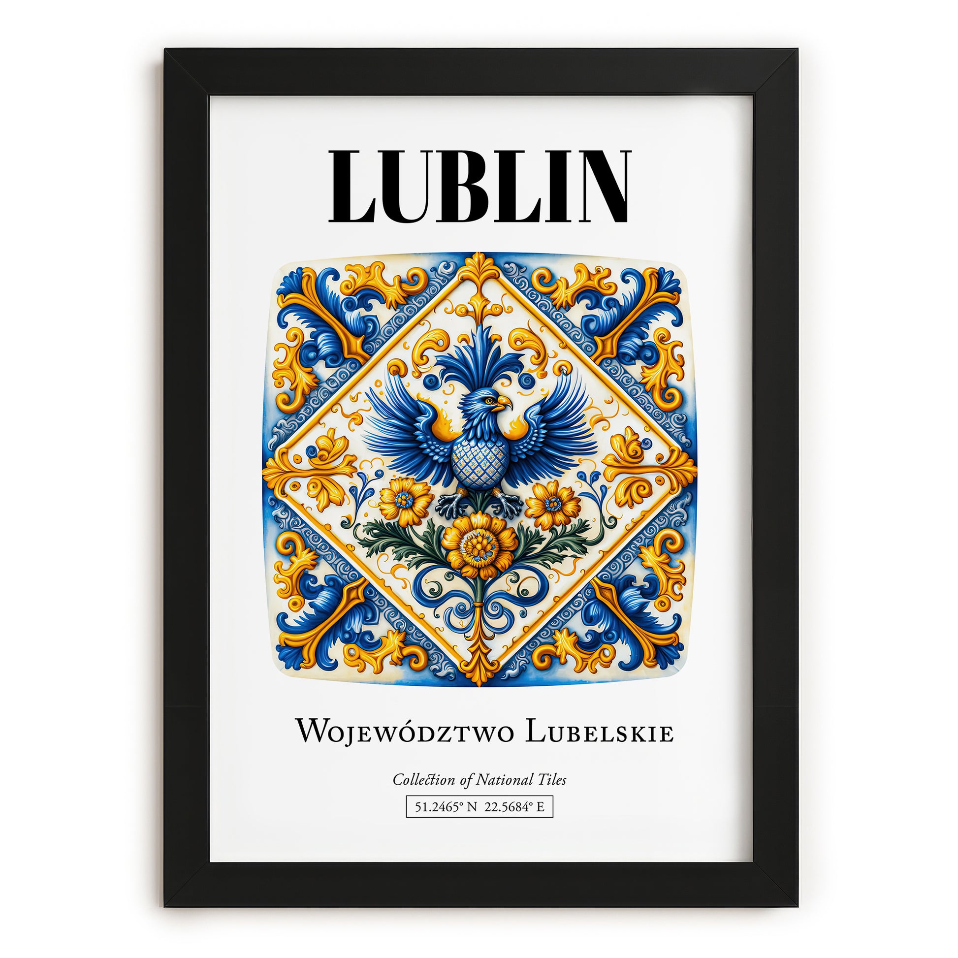 Lublin, Poland – Travel Poster, in sleek black frame