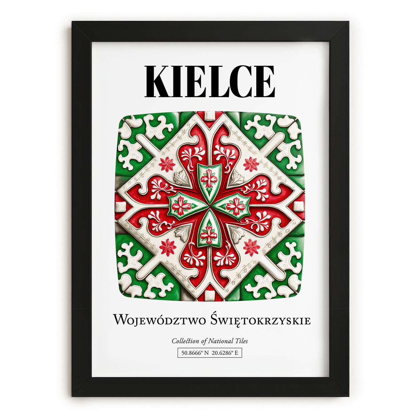Kielce, Poland – Travel Print, in sleek black frame