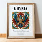 Gdynia, Poland – Travel Print, in wooden frame leaning on the floor