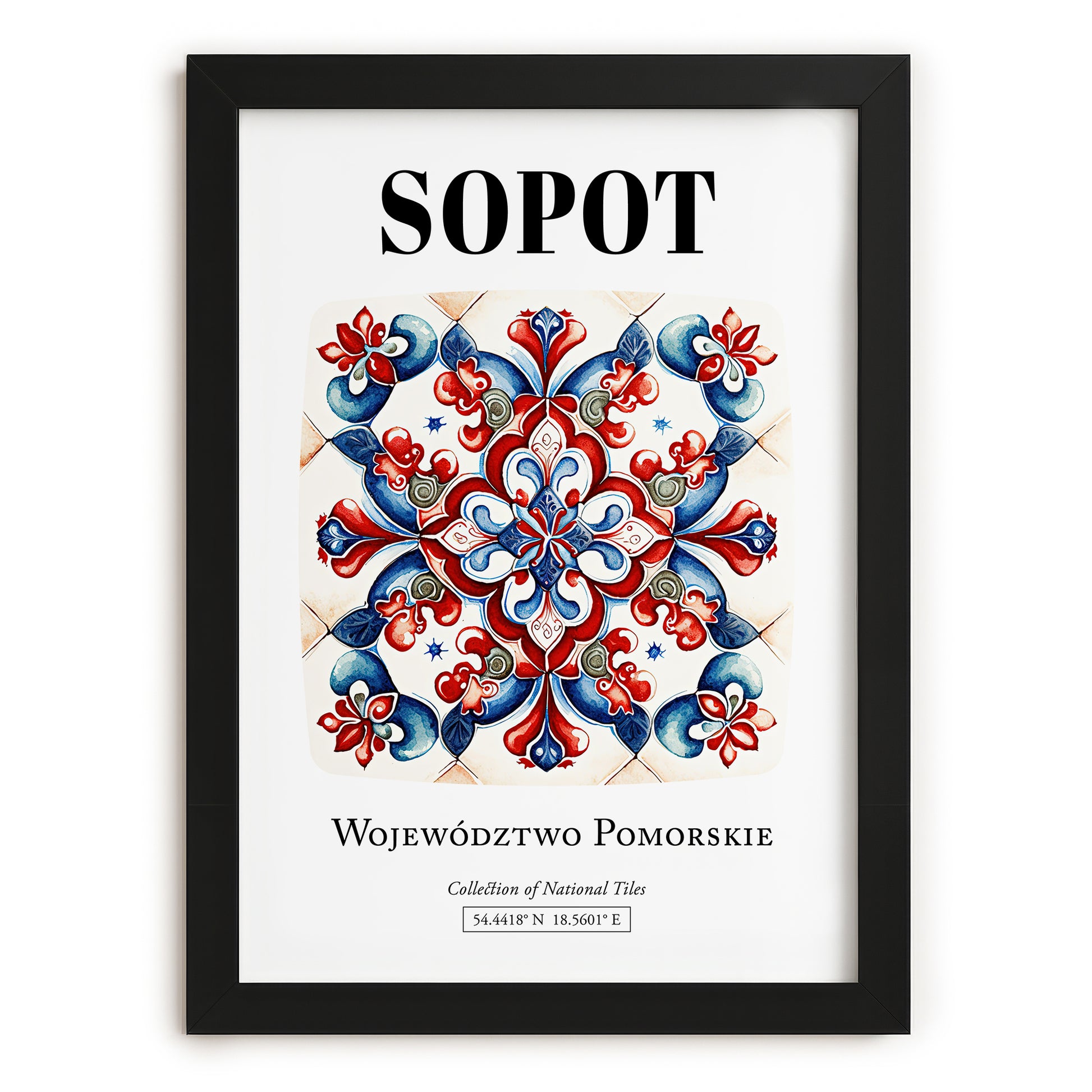 Sopot, Poland – Travel Wall Art, in sleek black frame