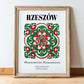 Rzeszów, Poland – Travel Wall Decor, in wooden frame leaning on the floor