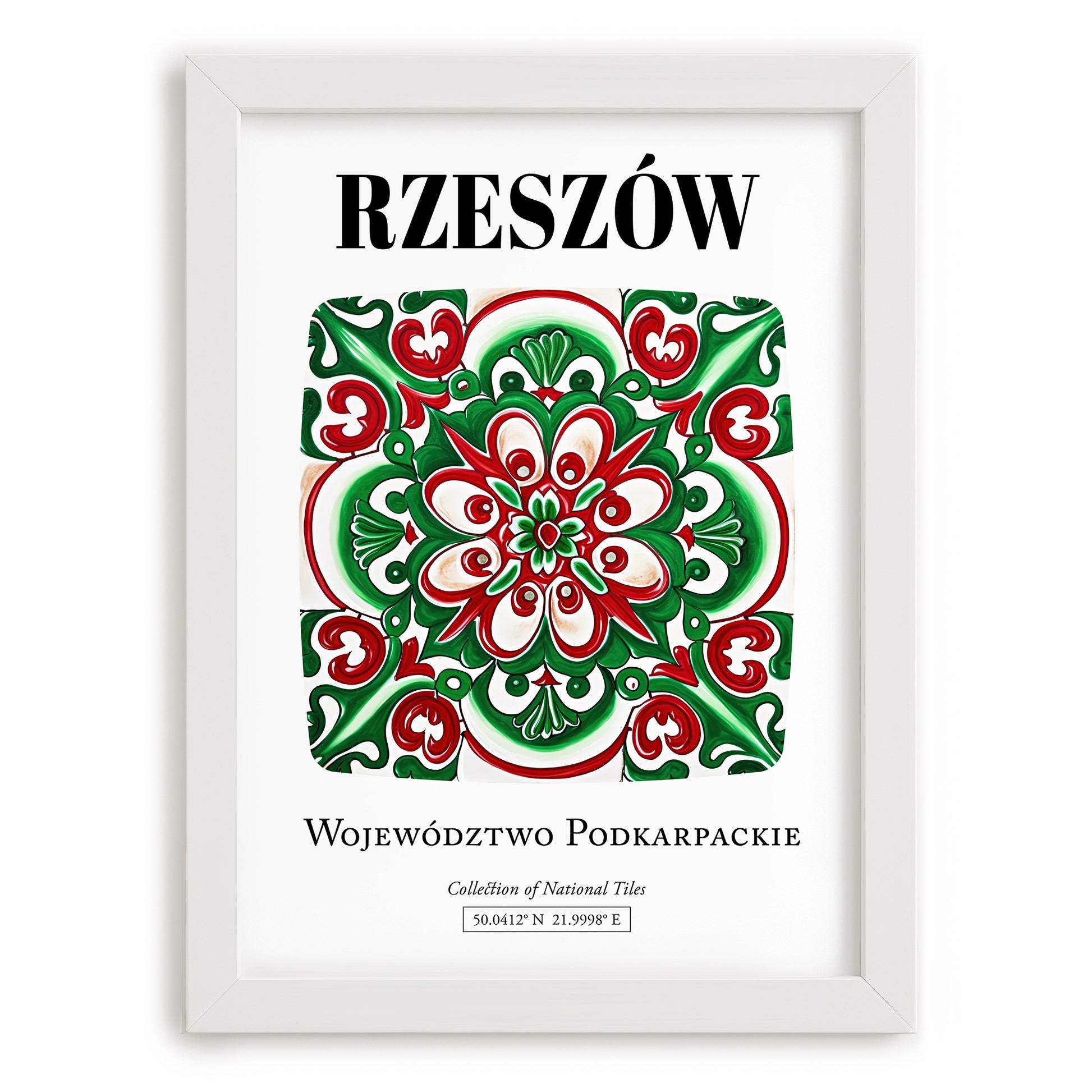 Rzeszów, Poland – Travel Wall Decor, placed in minimal white frame