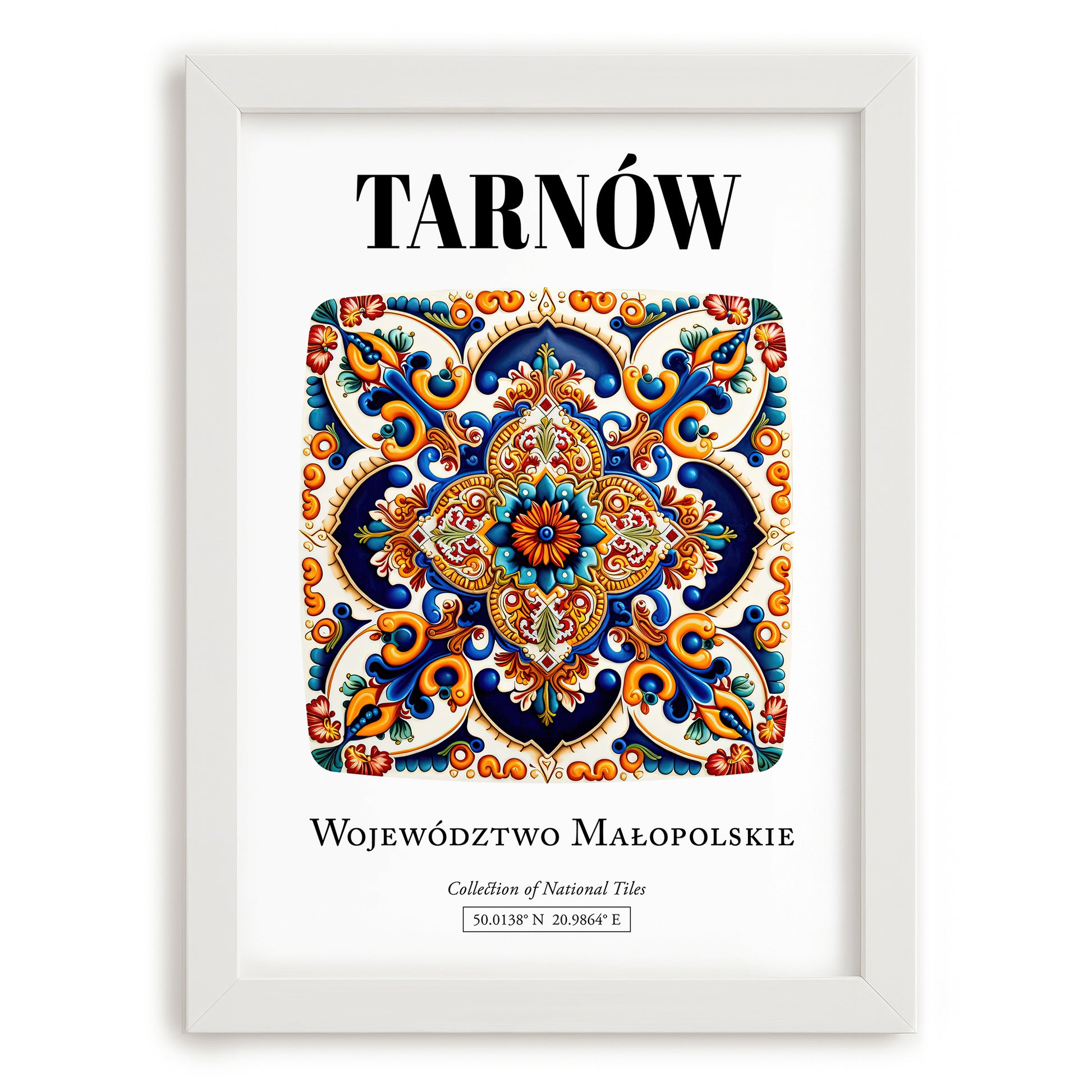 Tarnów, Poland – Travel Wall Decor, placed in minimal white frame