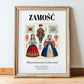 Zamość, Poland – Travel Print, in wooden frame leaning on the floor