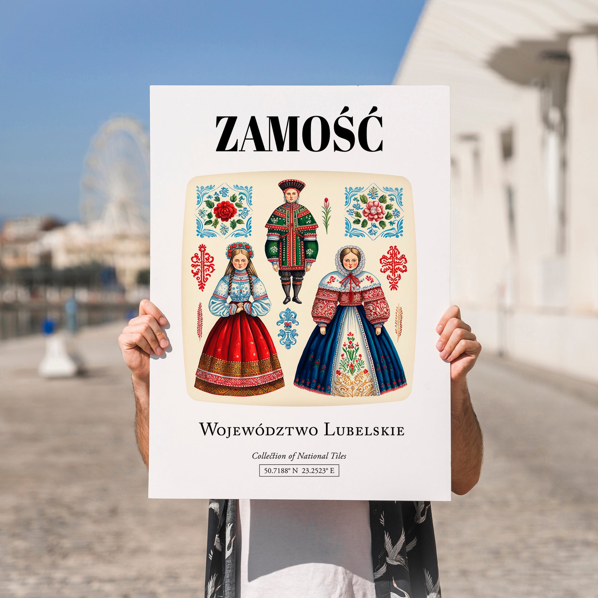 Zamość, Poland – Travel Print, no-text version framed in wood
