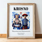 Krosno, Poland – Wanderlust-Inspired Poster, in wooden frame leaning on the floor