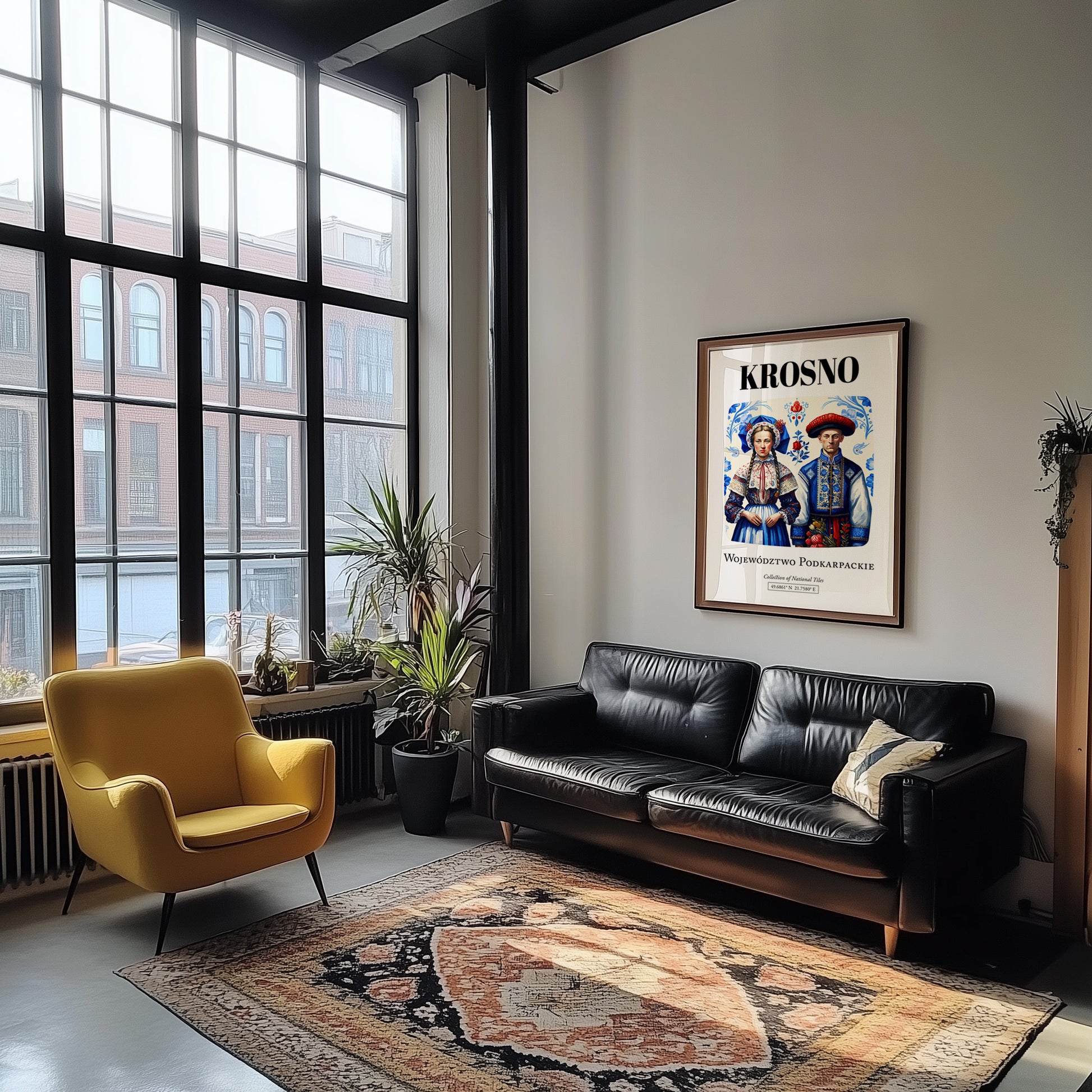 Krosno, Poland – Wanderlust-Inspired Poster, unframed on coastal sand