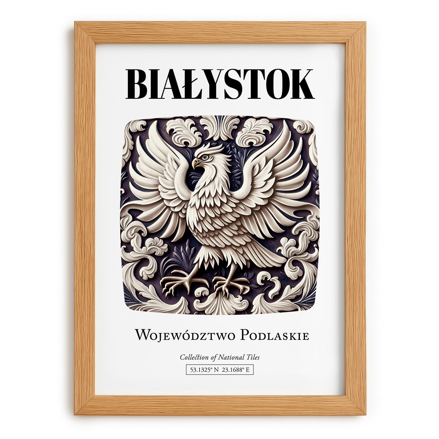Białystok, Poland – Travel Memories Wall Print, set in oak frame