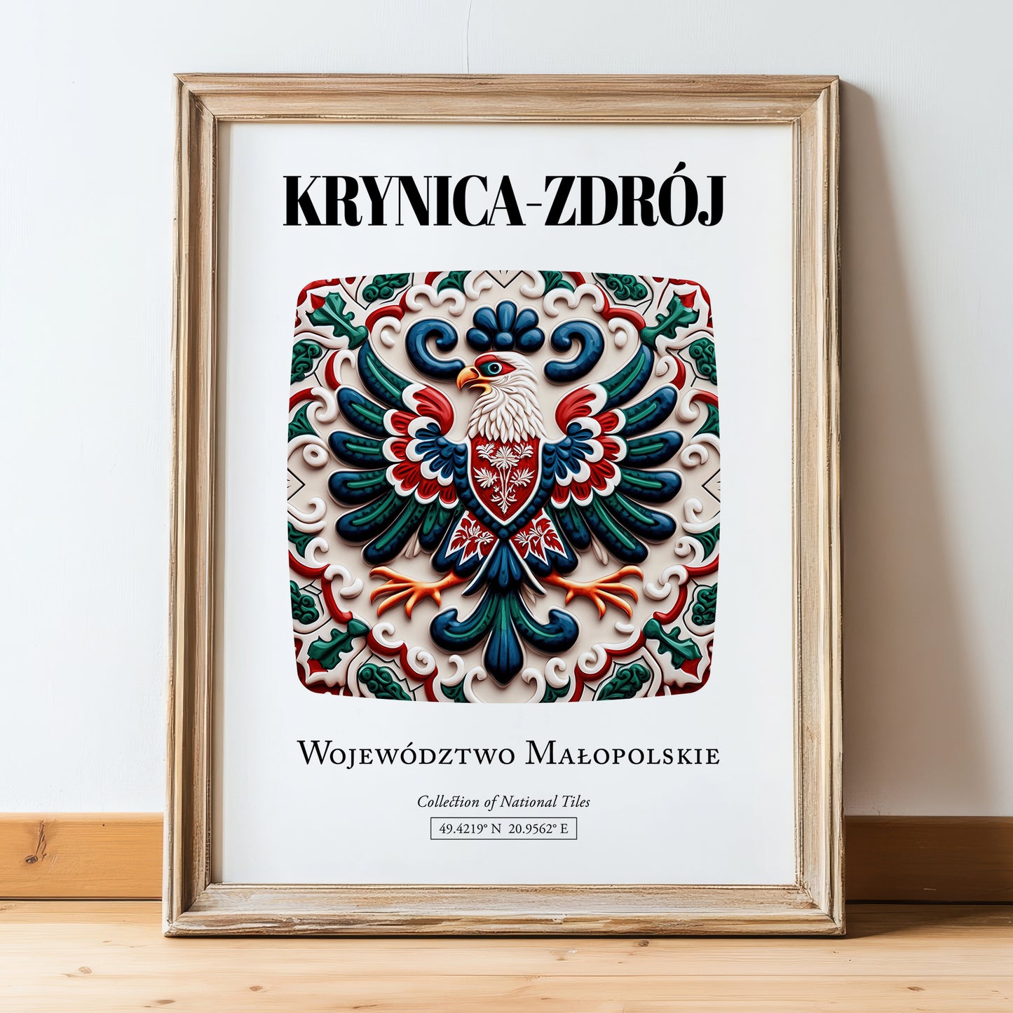 Krynica-zdrój, Poland – Dream Destination Decor, in wooden frame leaning on the floor