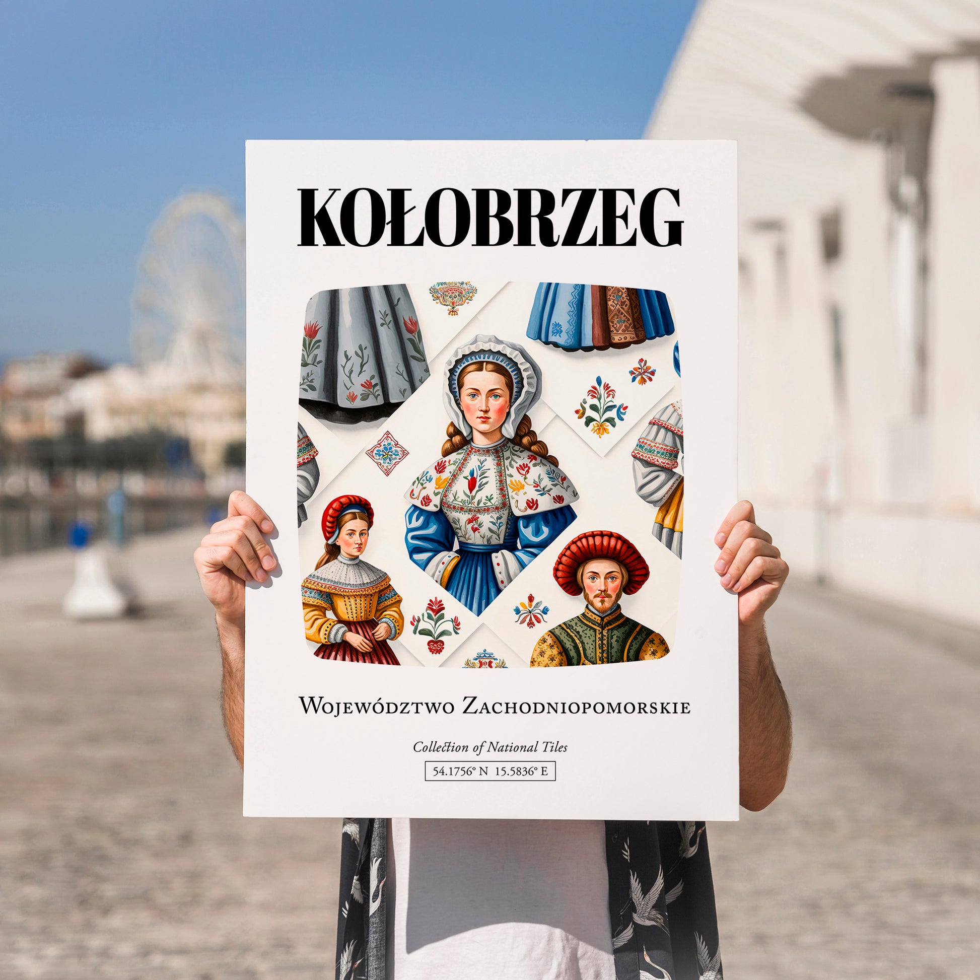 Kołobrzeg, Poland – Travel Wall Decor, no-text version framed in wood