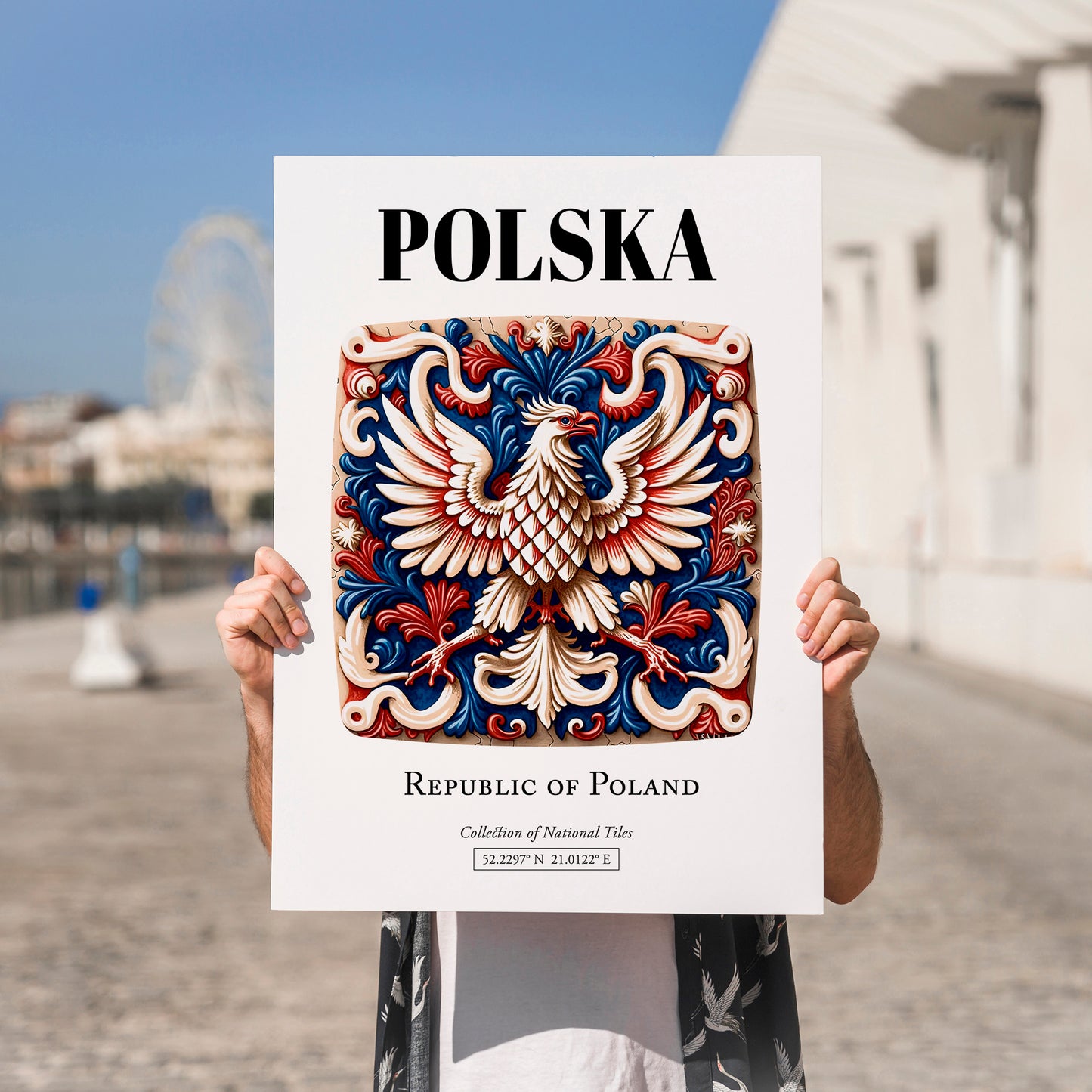 Polska, Poland – Travel Poster, no-text version framed in wood