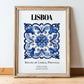 Lisboa, Portugal – Travel Print, in wooden frame leaning on the floor