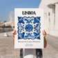 Lisboa, Portugal – Travel Print, no-text version framed in wood