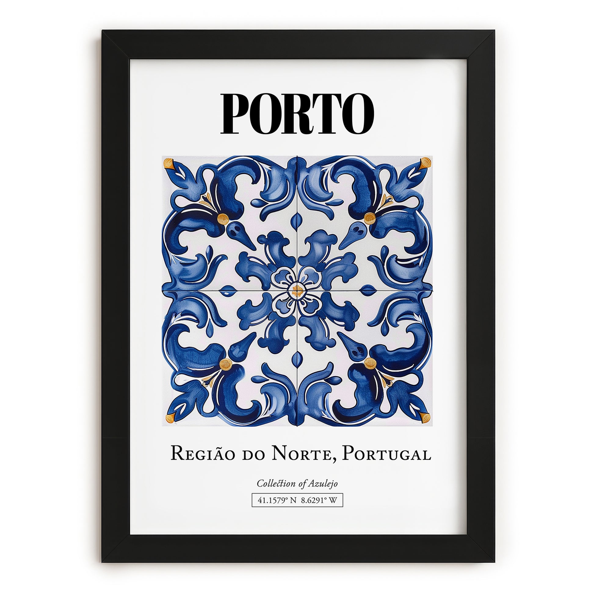 Porto, Portugal – Travel Poster, in sleek black frame