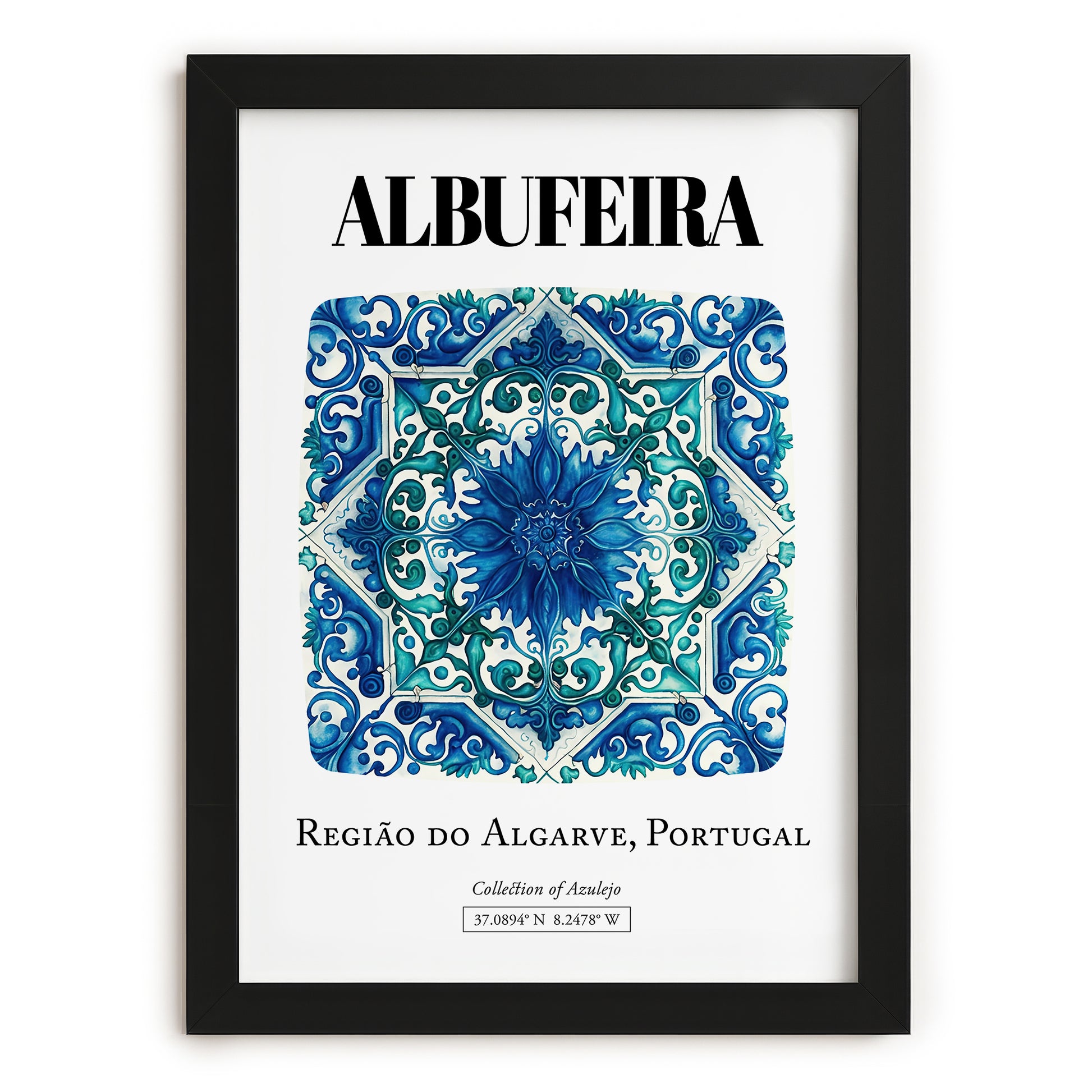 Albufeira, Portugal – Travel Print, in sleek black frame