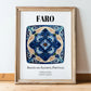 Faro, Portugal – Travel Print, in wooden frame leaning on the floor