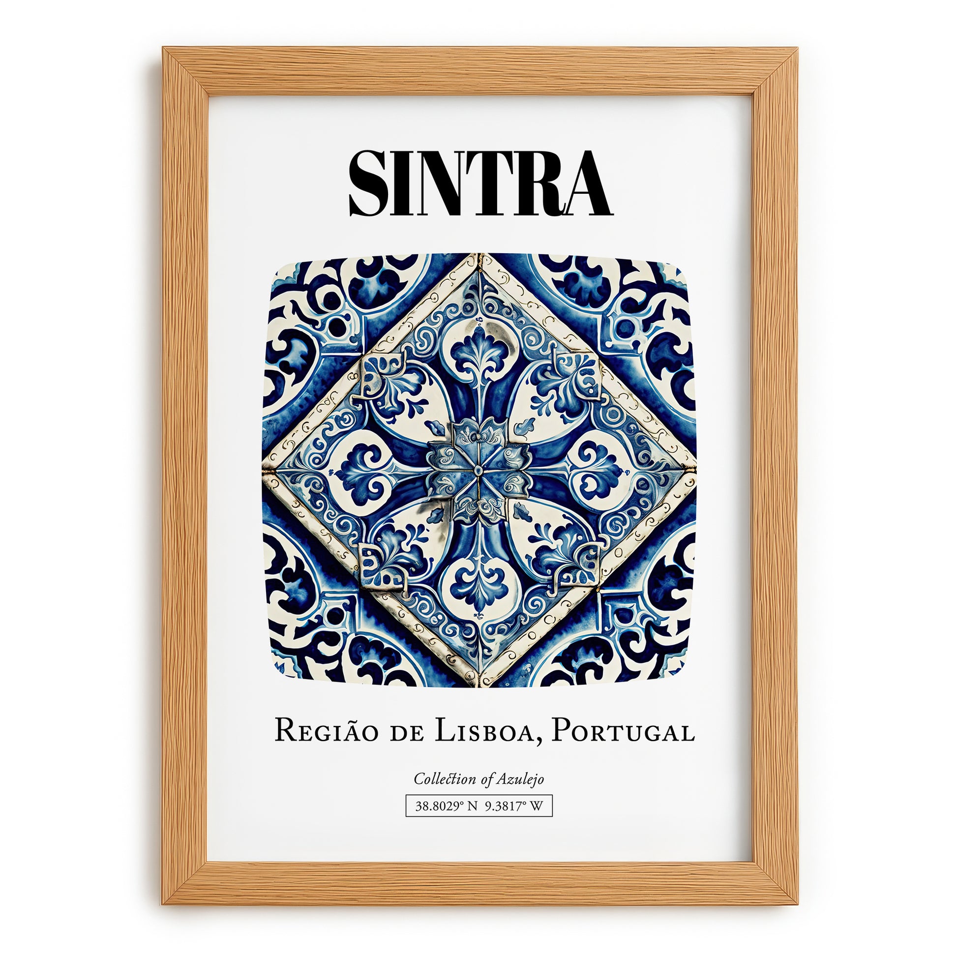 Sintra, Portugal – Travel Poster, set in oak frame