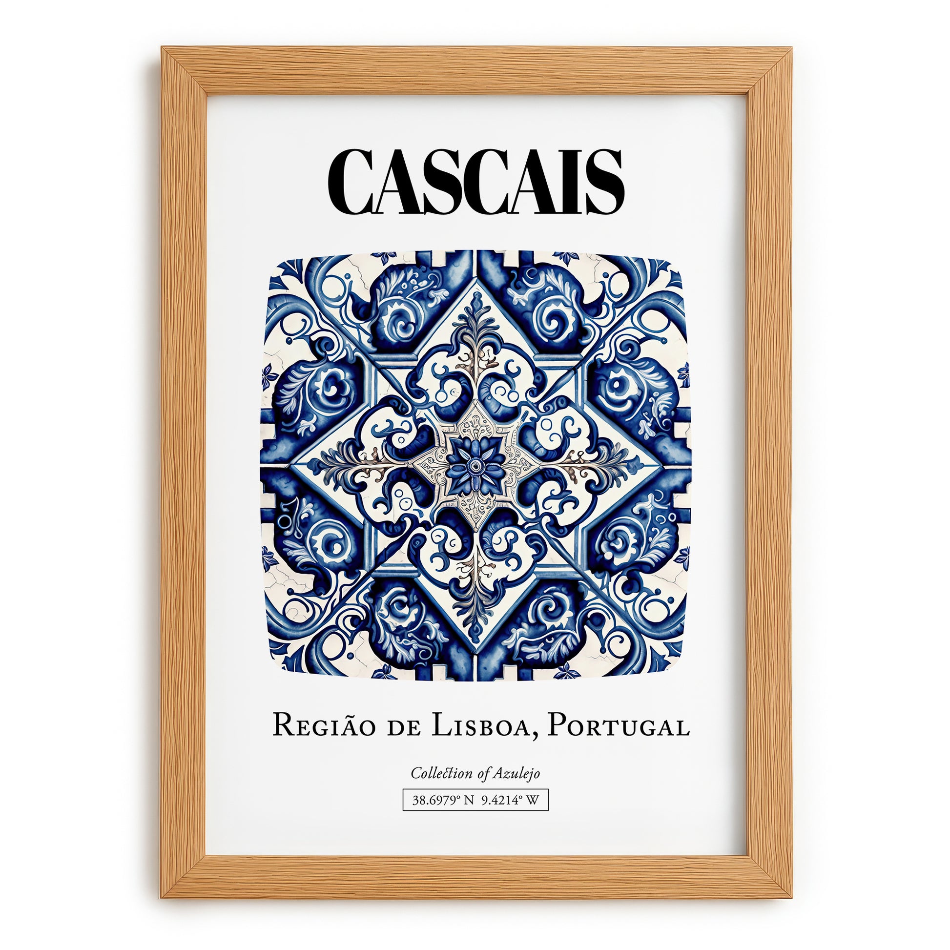 Cascais, Portugal – Travel Wall Decor, set in oak frame