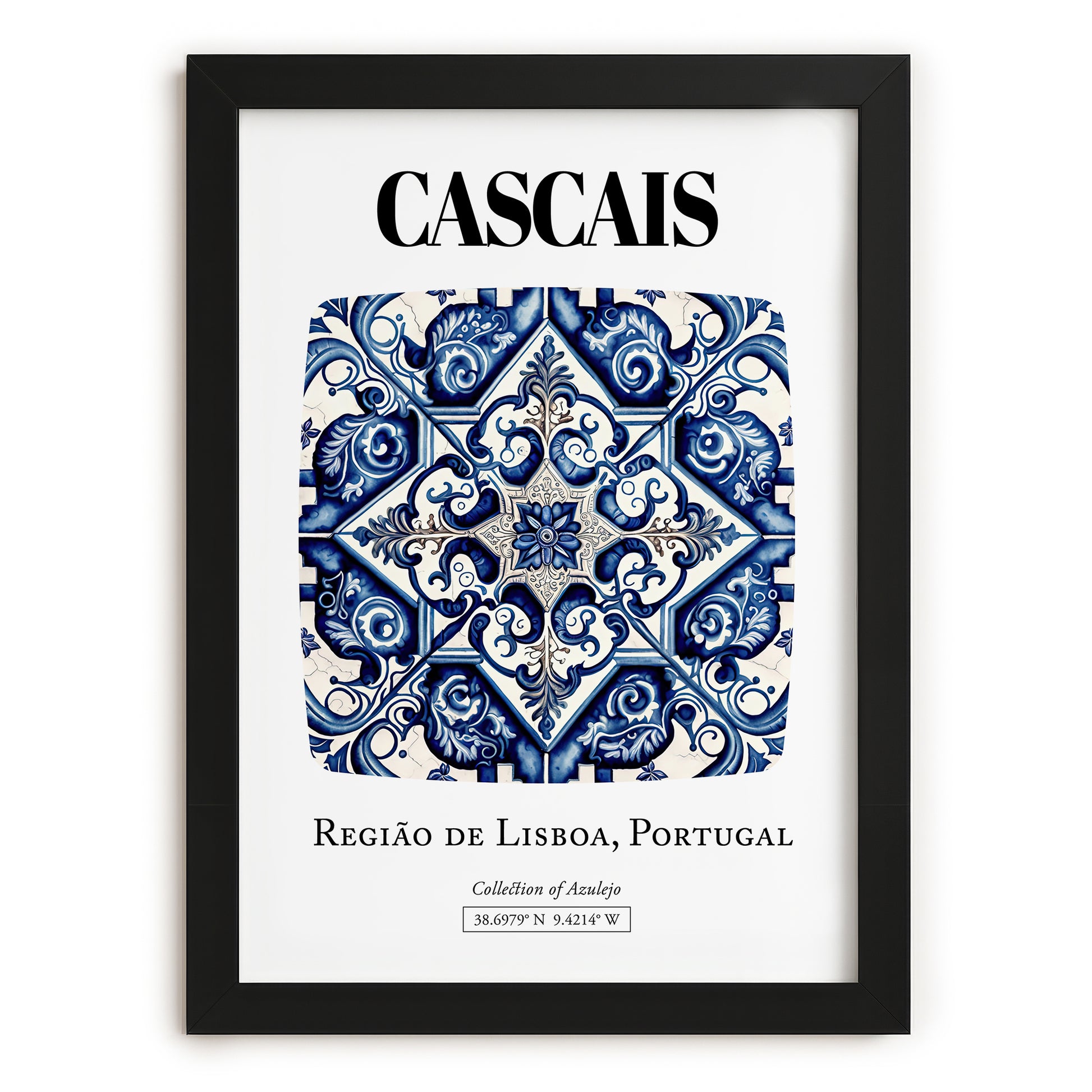 Cascais, Portugal – Travel Wall Decor, in sleek black frame