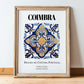 Coimbra, Portugal – Travel Poster, in wooden frame leaning on the floor