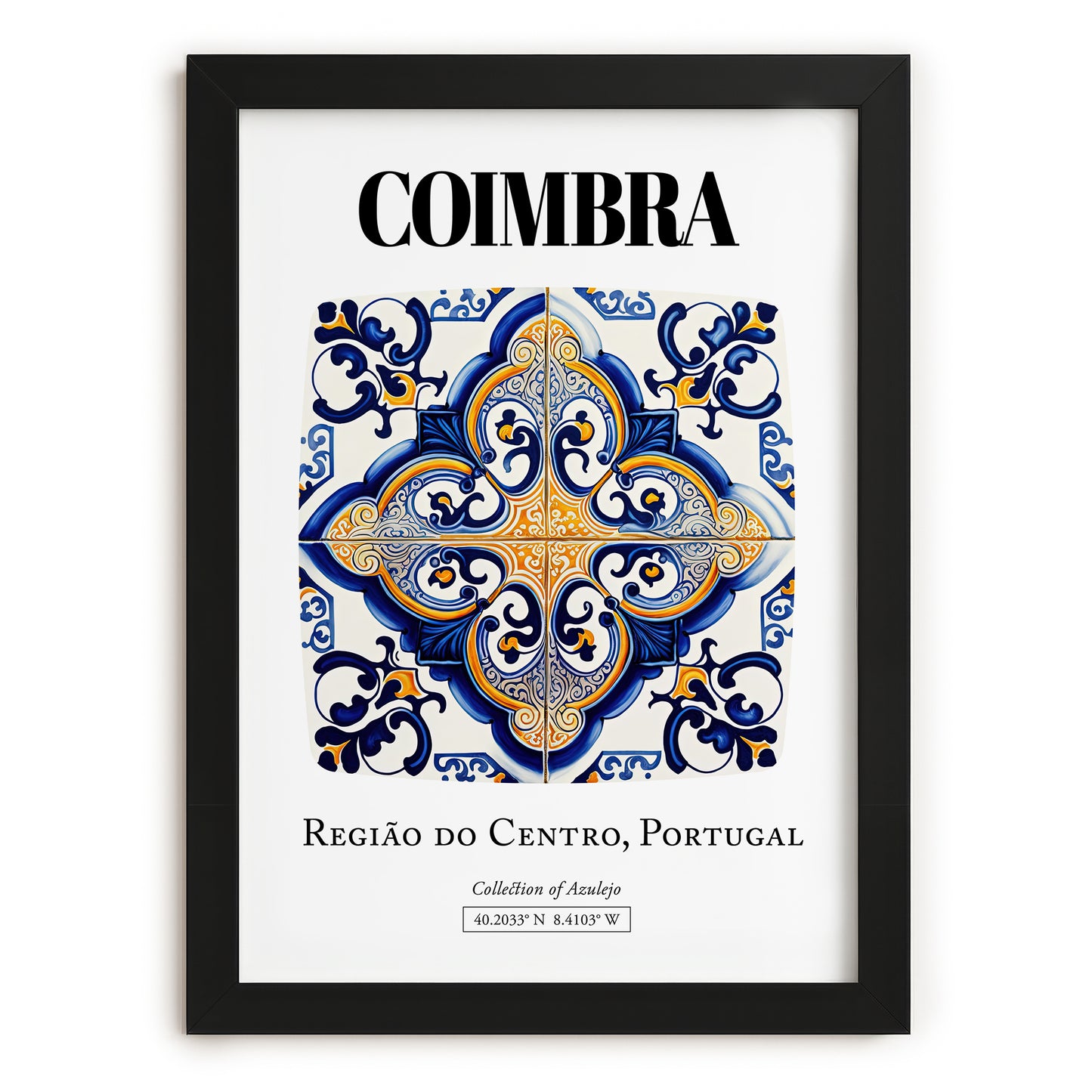 Coimbra, Portugal – Travel Poster, in sleek black frame