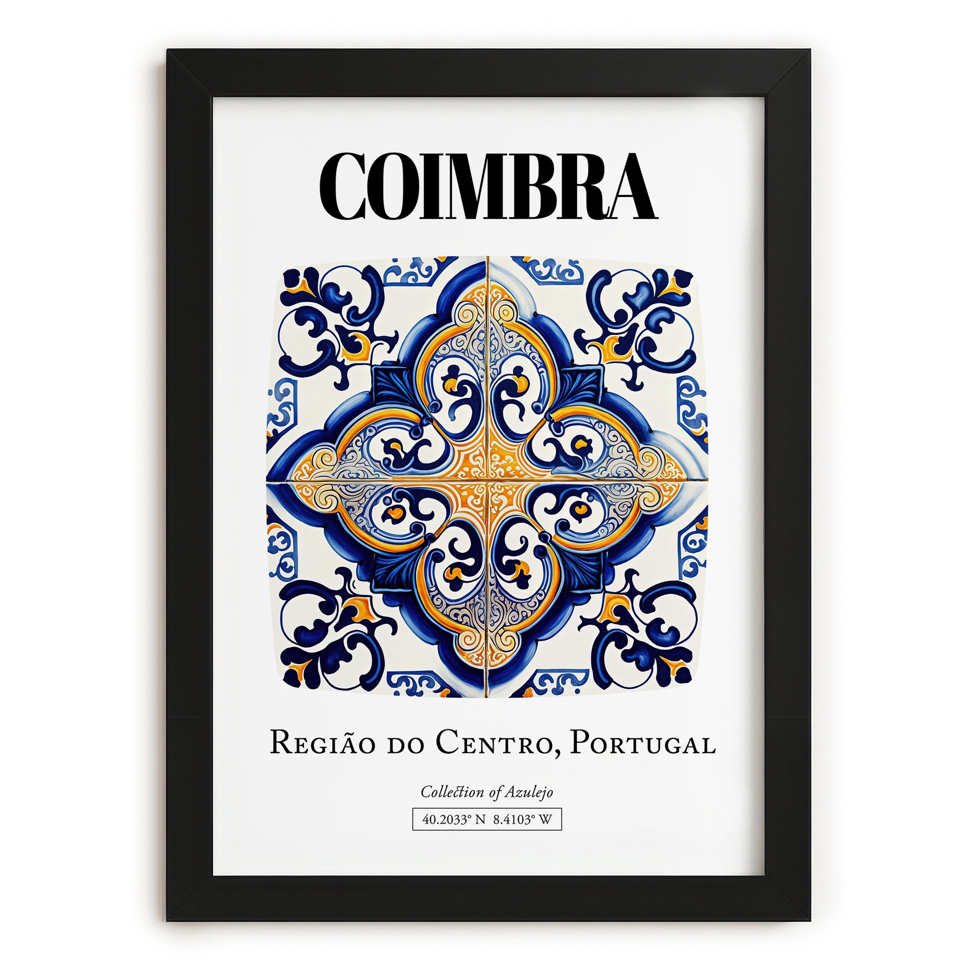 Coimbra, Portugal – Travel Poster, in sleek black frame