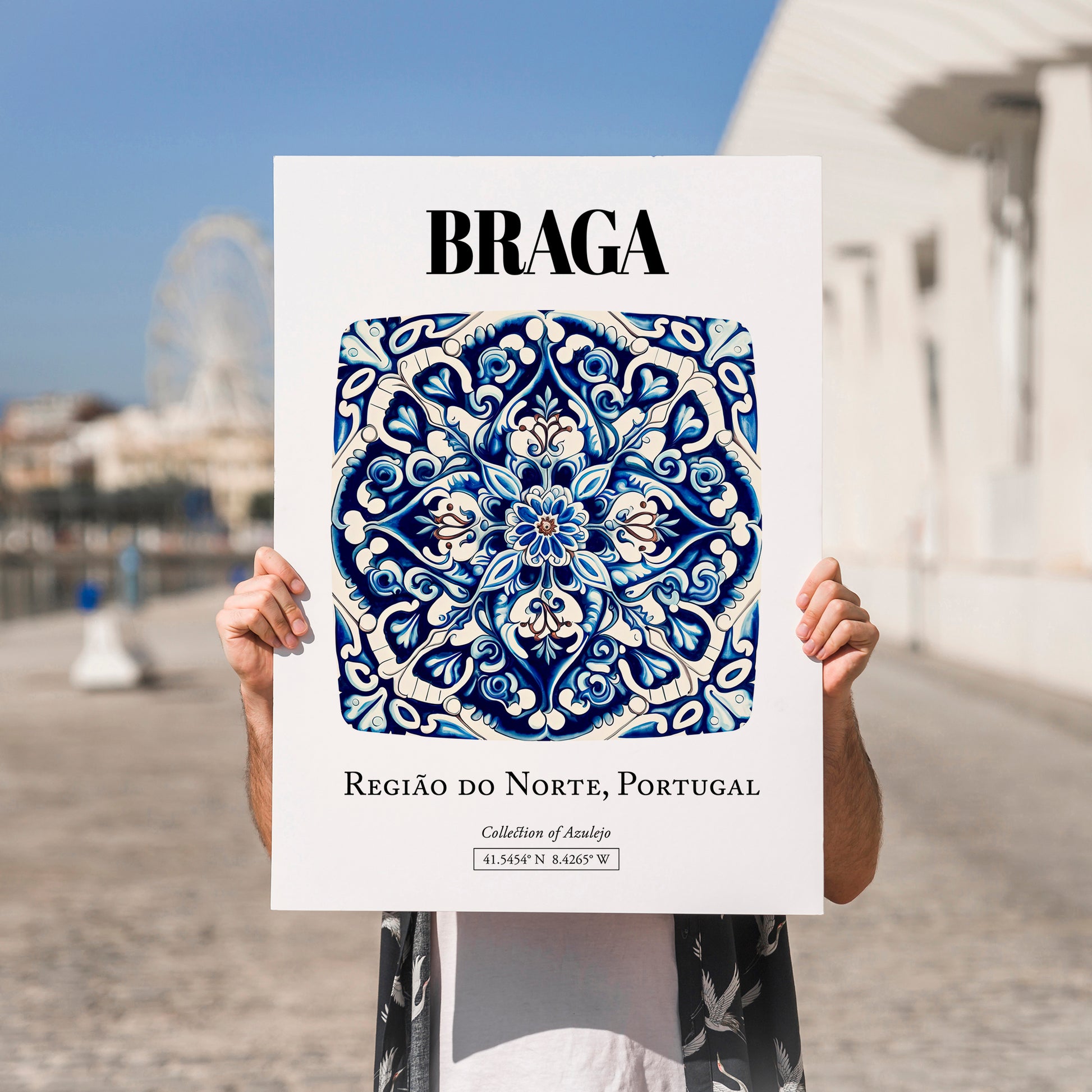 Braga, Portugal – Travel Wall Decor, no-text version framed in wood