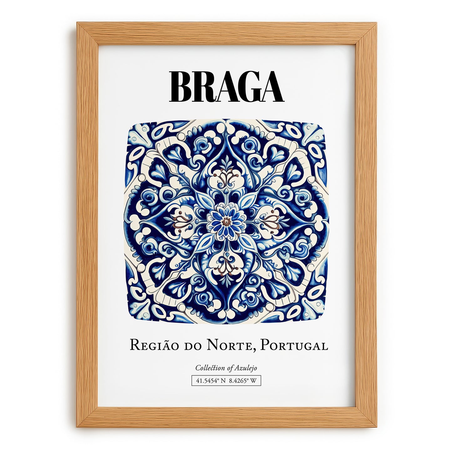 Braga, Portugal – Travel Wall Decor, set in oak frame