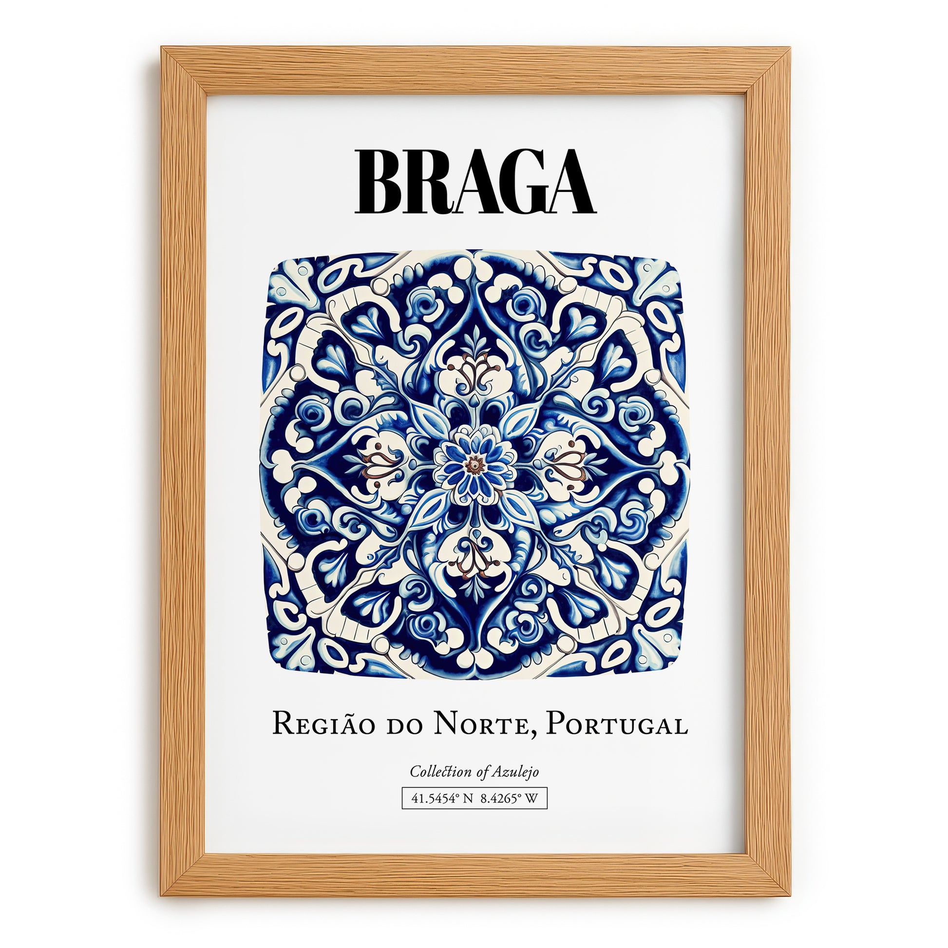 Braga, Portugal – Travel Wall Decor, set in oak frame