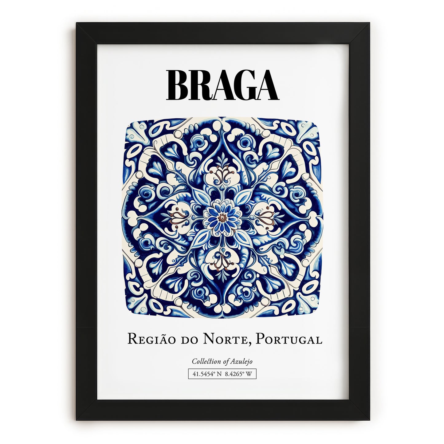 Braga, Portugal – Travel Wall Decor, in sleek black frame
