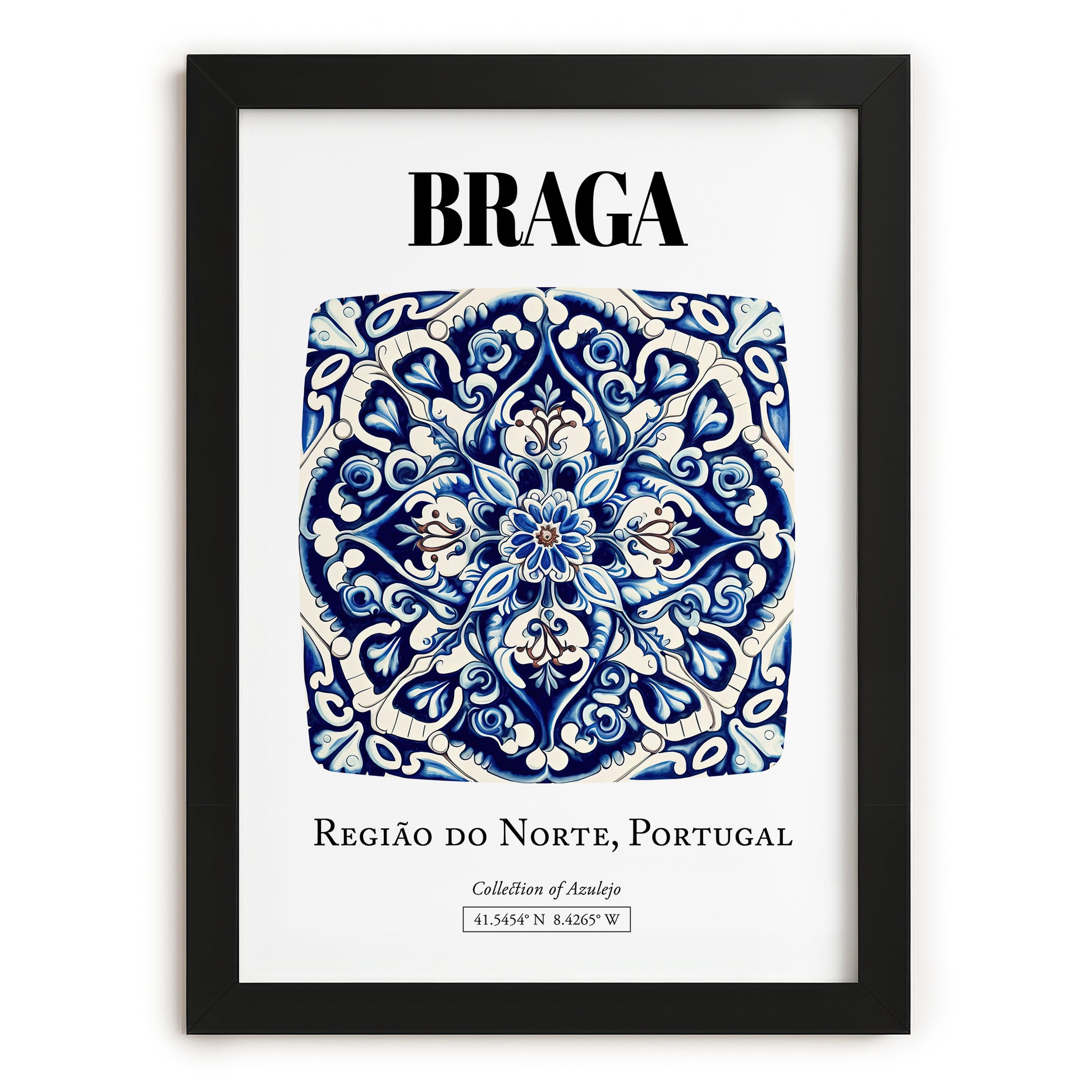 Braga, Portugal – Travel Wall Decor, in sleek black frame