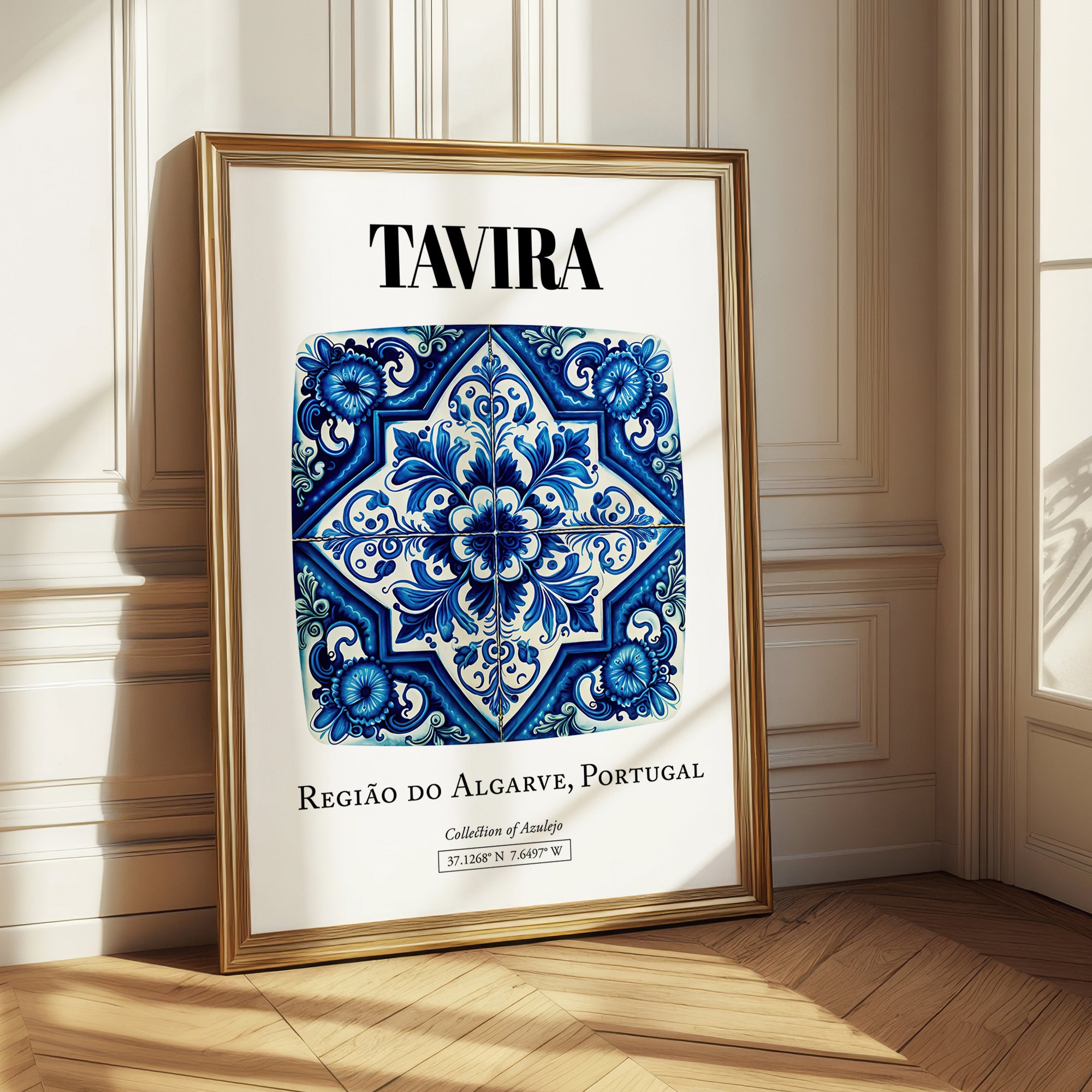 Tavira, Portugal – Away From Home Poster, styled in a charming Paris street view