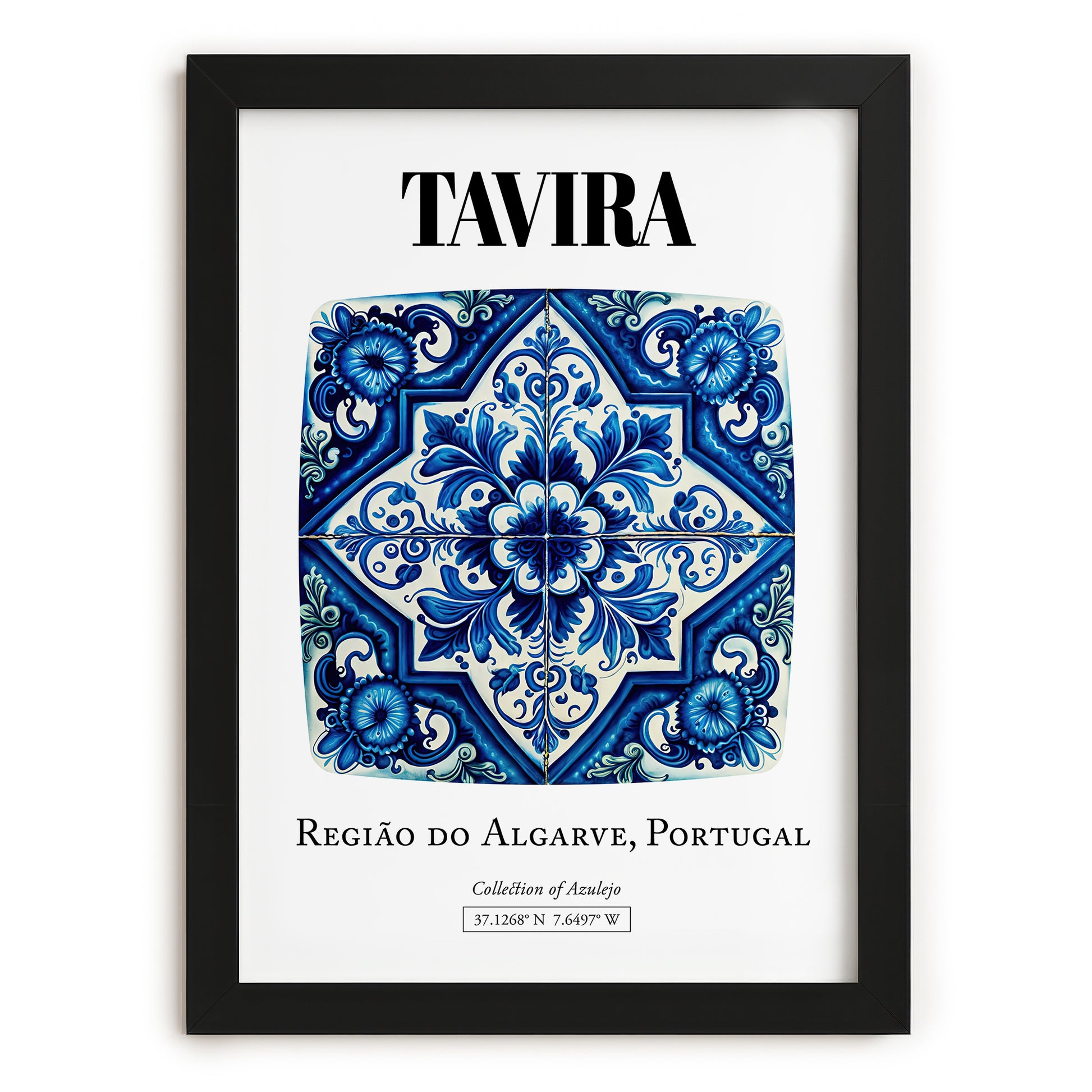 Tavira, Portugal – Away From Home Poster, in sleek black frame